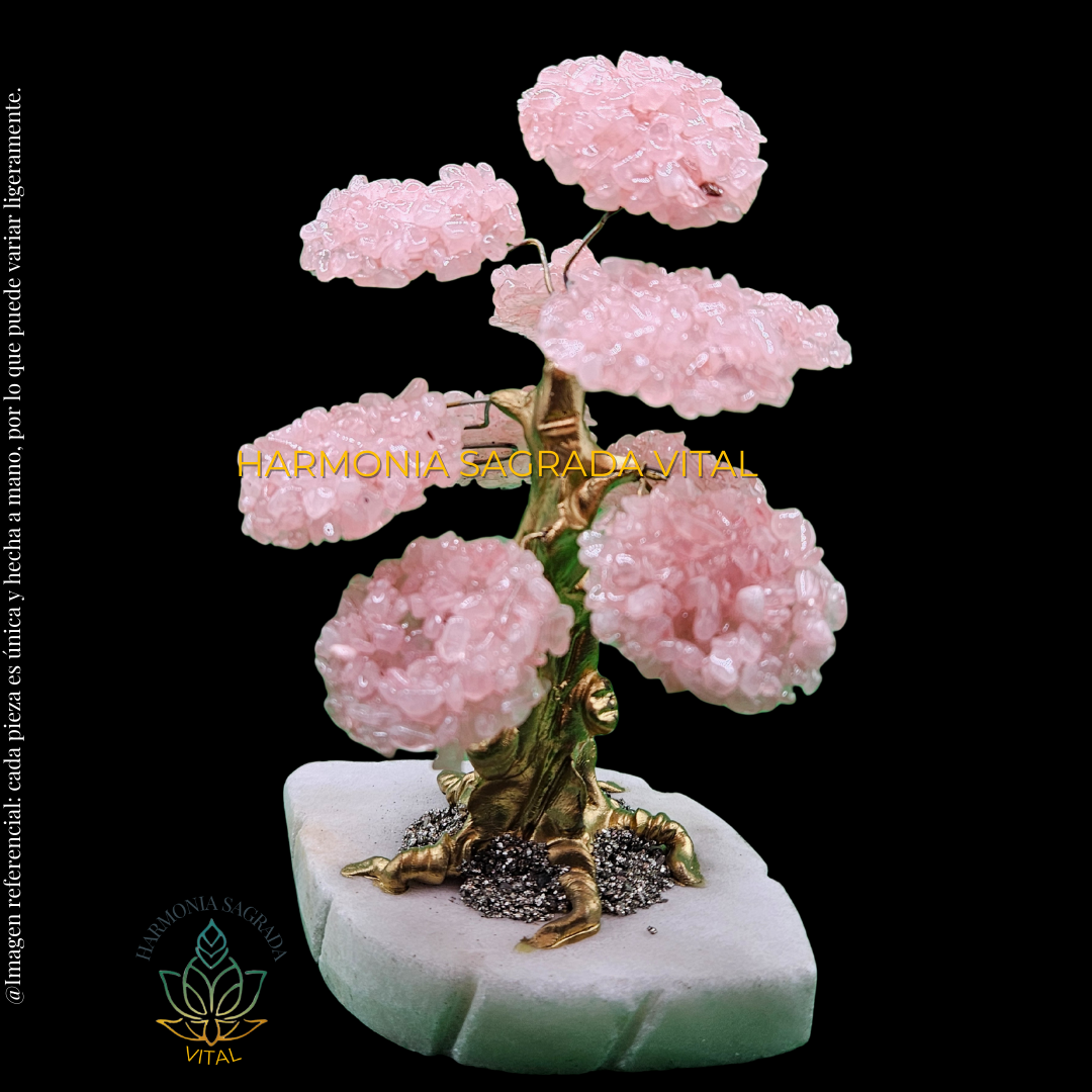 🏆 Árbol de Cuarzo Rosa Premium – Belleza Artesanal con Energía Positiva
