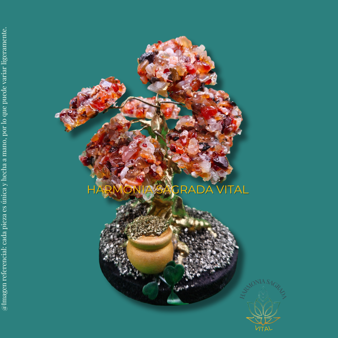🔮 Árbol de Poder y Protección – Jaspe Rojo, Pirita y Abundancia 💰🌿