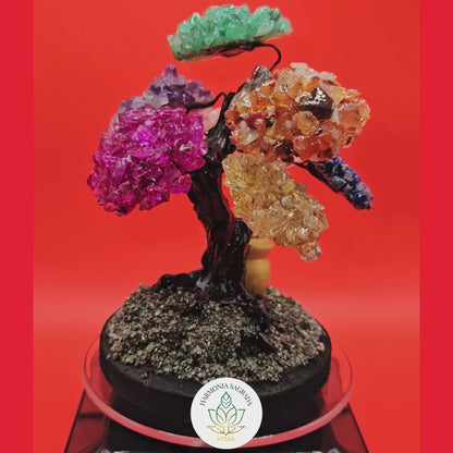 🌟 Mini Árbol Mágico – 8 Piedras Naturales con Ollita Dorada de Fortuna 🏺✨